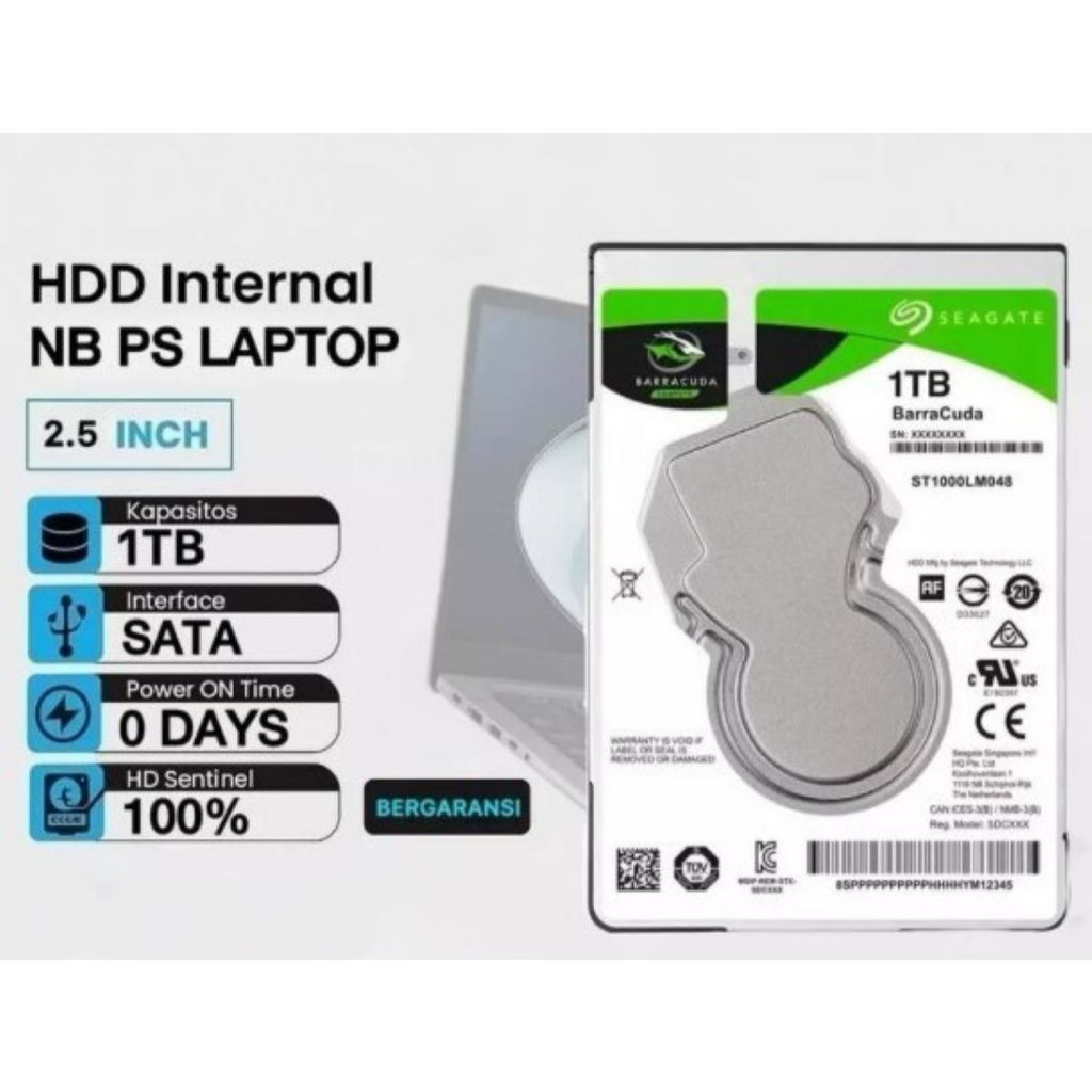 SEAG@TE B@RRACUDA Hardisk 1TB SATA 2.5 Inch Baru Garansi 3 Bulan Promo HDD Laptop 1TB Slim Se@gate -