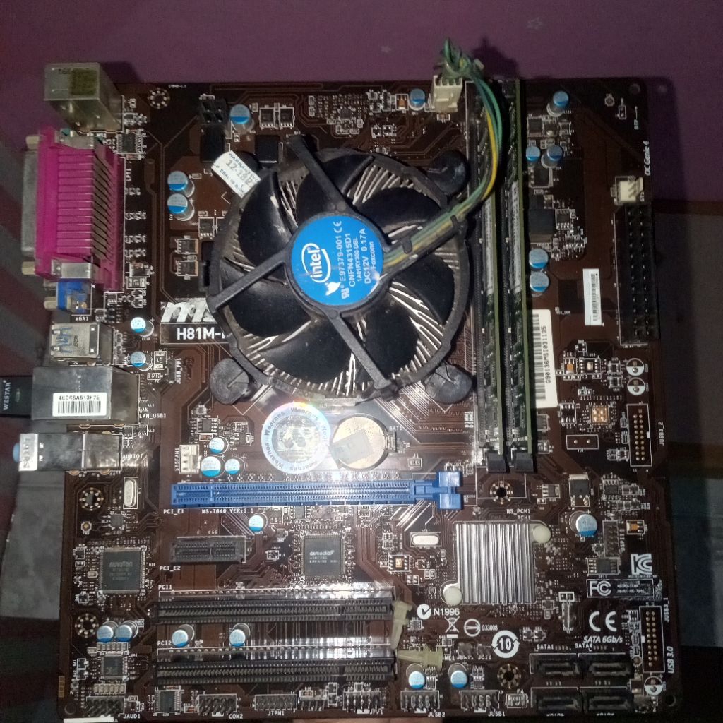 mobo mainboard msi h81m p32L aja
