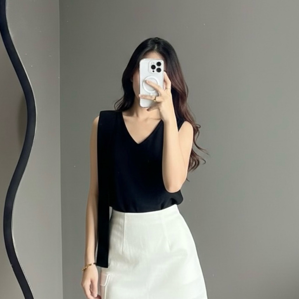 Luna Top - Atasan Wanita Top Baju Tanpa Lengan Elegan