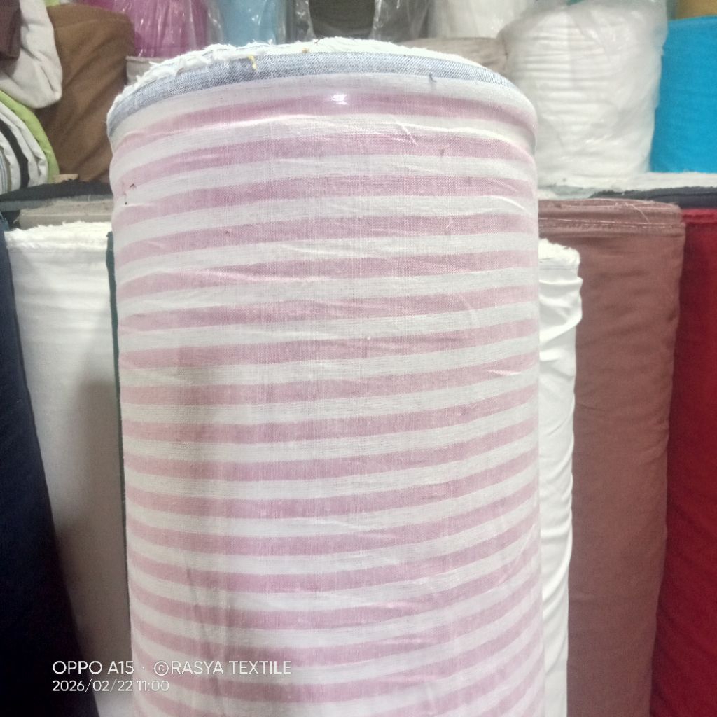 kain katun linen premium bahan kain linen motif salur bahan kain katun linen barbis bahan kain linen