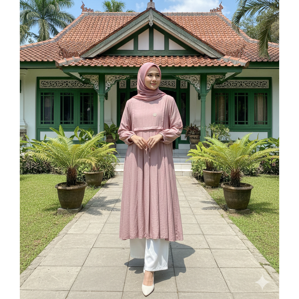 Berga Collection long tunik katun polo linen premium by Berga