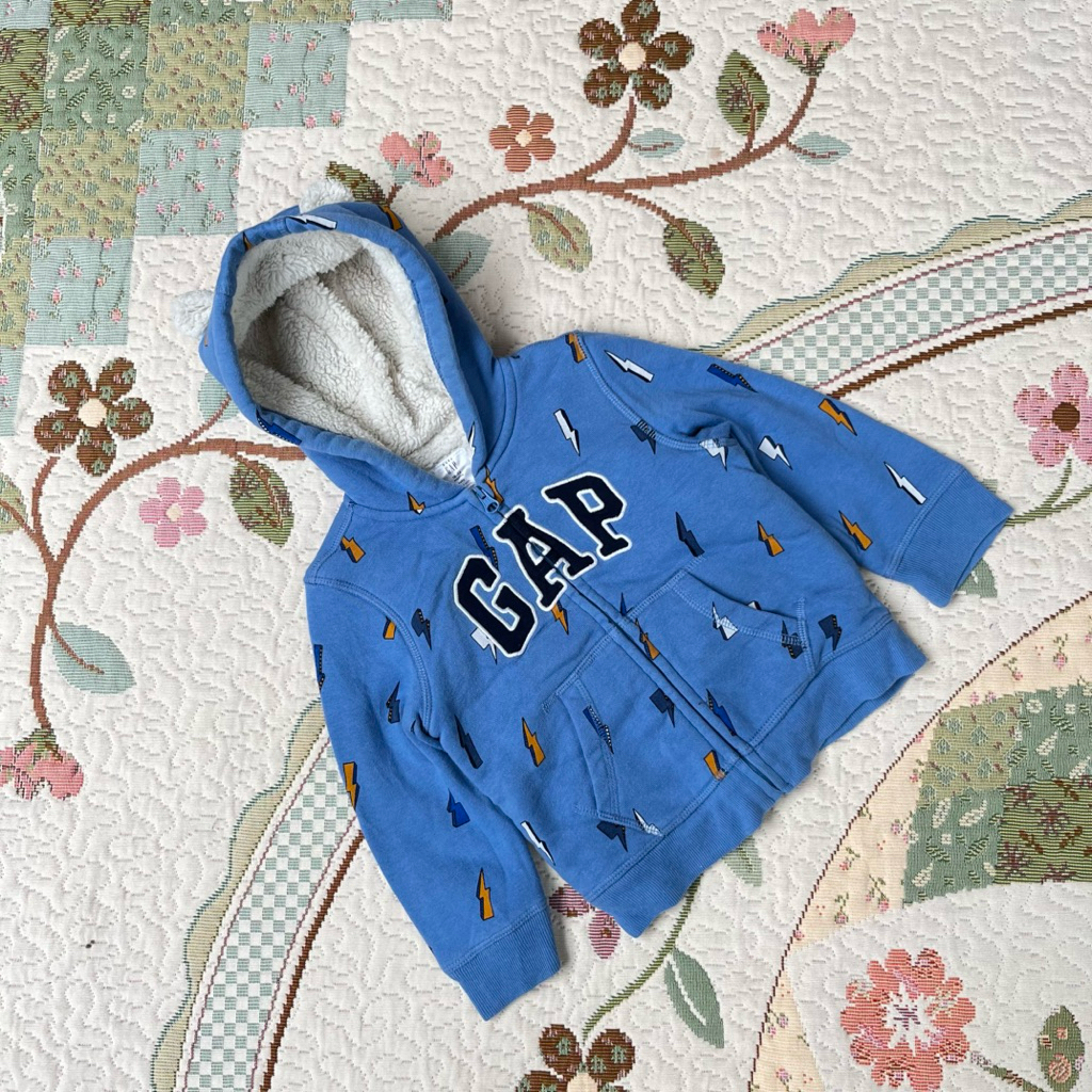 hoodie anak bsny gap biru inner sherpa cakep