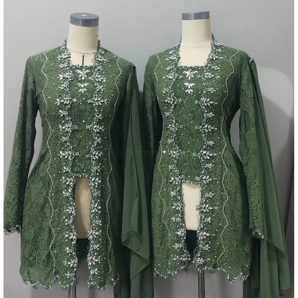 Kebaya kutubaru brokat payet 2 pc  - kebaya ibu hajat modern