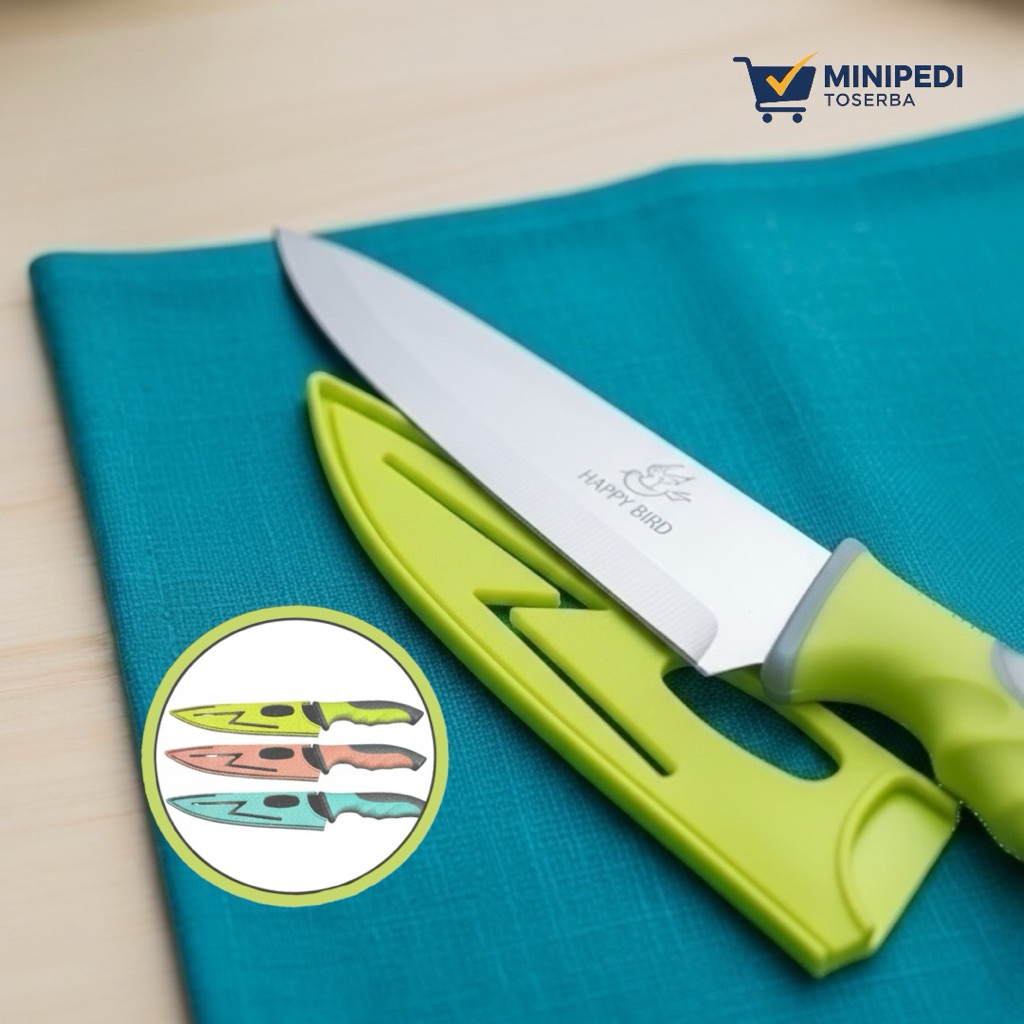 Pisau Dapur Stainless Set + Sarung Cover Pisau Chef Tajam Anti Karat Pisau Masak Multifungsi Peganga