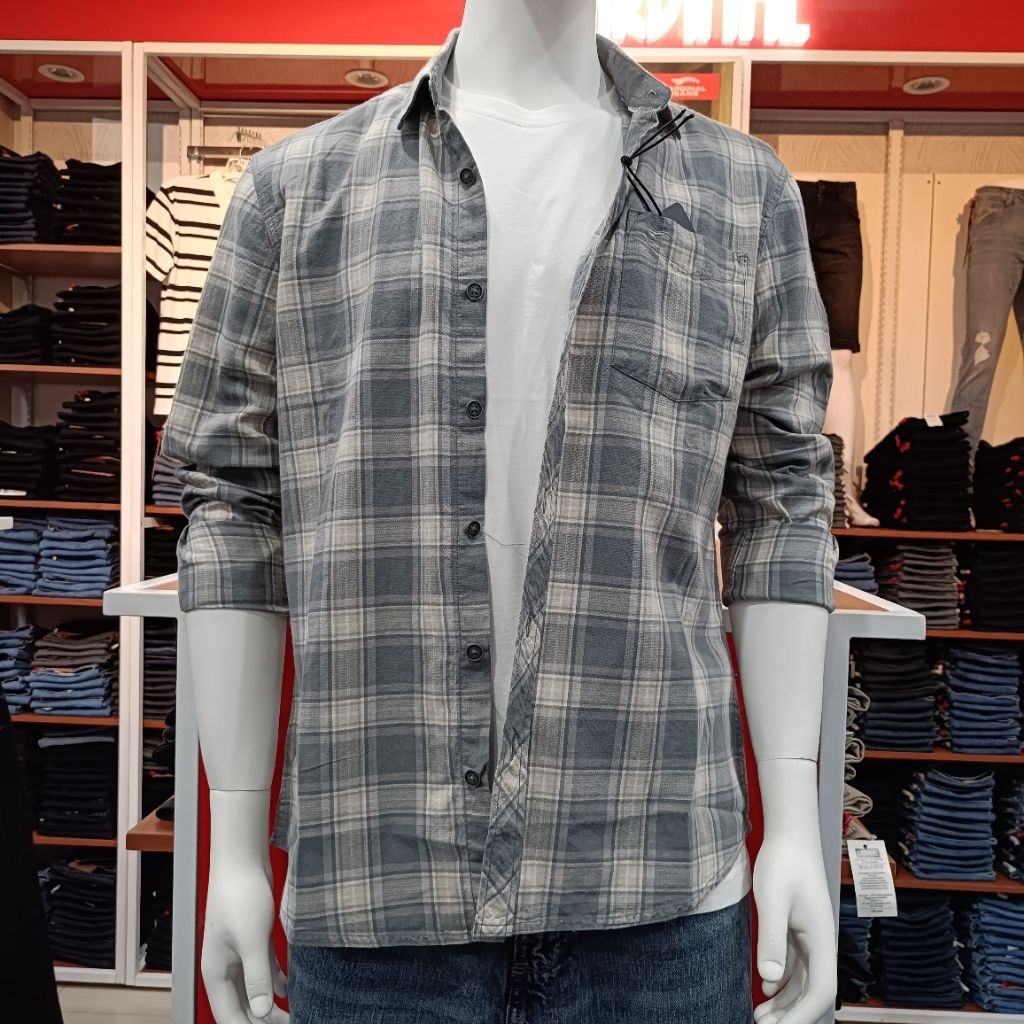 Cardinal kemeja JUMBO M - 5XL kotak kotak lengan panjang pria bigsize slimfit