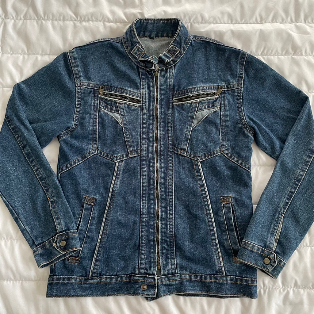 preloved jacket jeans zipper pria