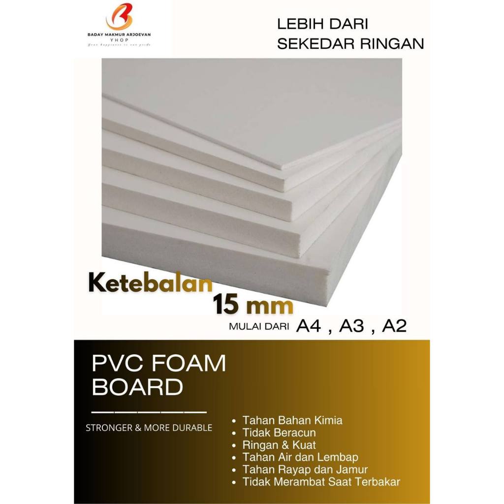 PVC BOARD [Potongan] Ketebalan 15mm | PVC Foam Board A4 A3 A2