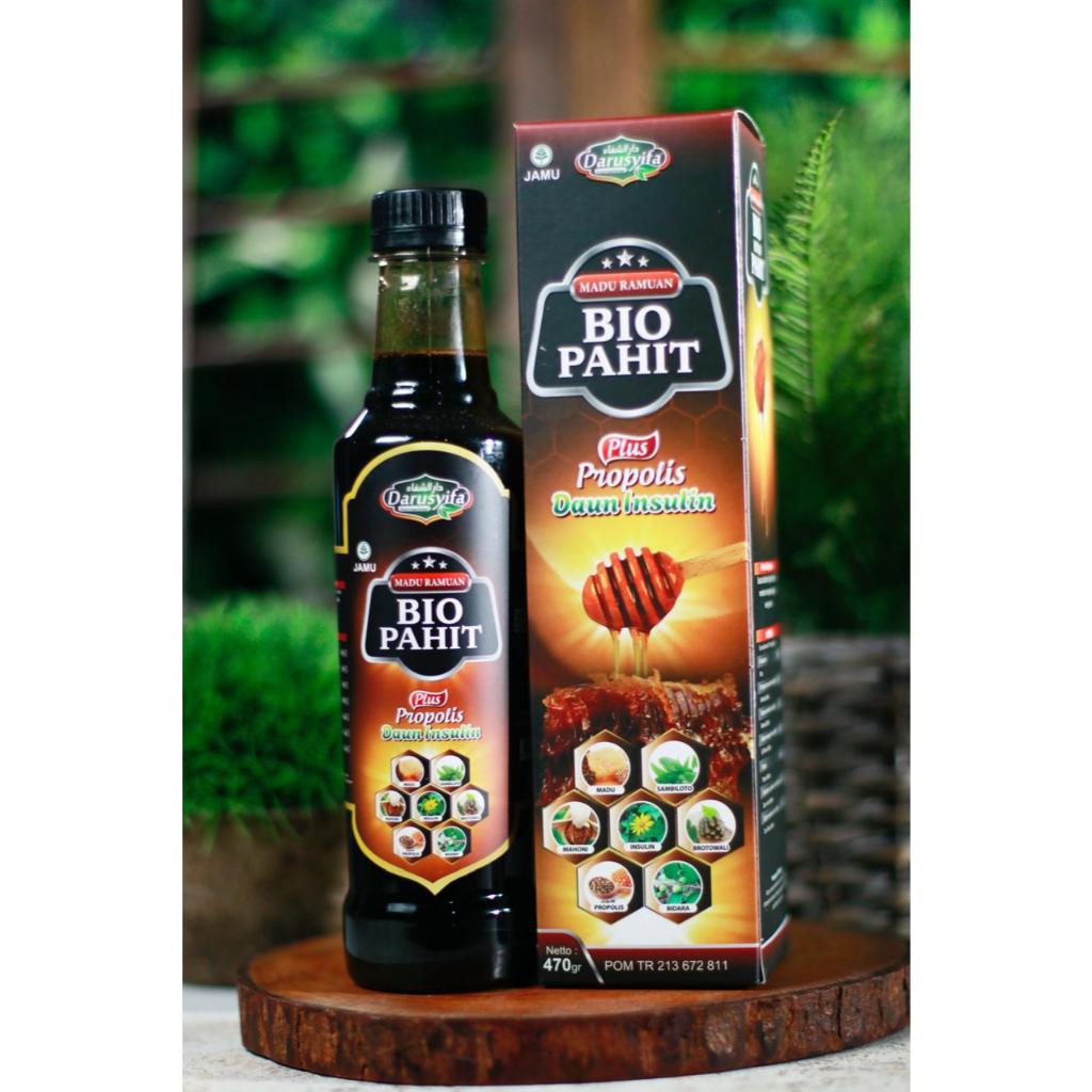 MADU RAMUAN BIO HITAM PAHIT 470 GR / MADU HITAM PAHIT PLUS PROPOLIS DAUN INSULIN