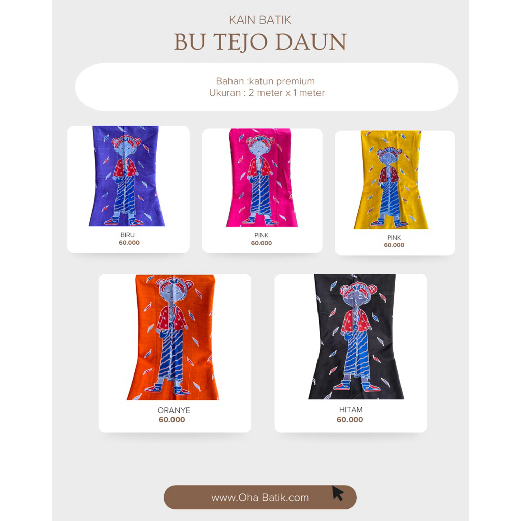 Kain Batik Motif Bu Tejo Daun