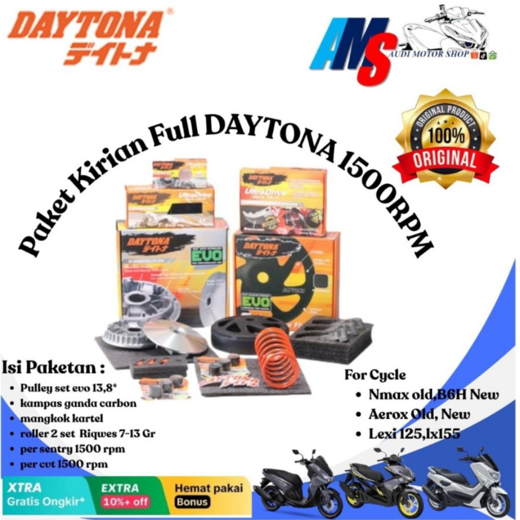 Paket Kirian Full cvt Daytona Yamaha Nmax old /new , Aerox old /new, lexi 125/155