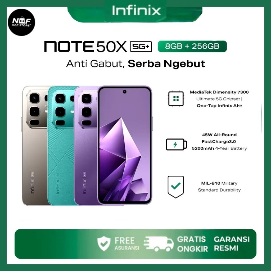 Infinix Note 50X 5G+ 8GB+ 256GB Garansi Resmi Infinix Indonesia