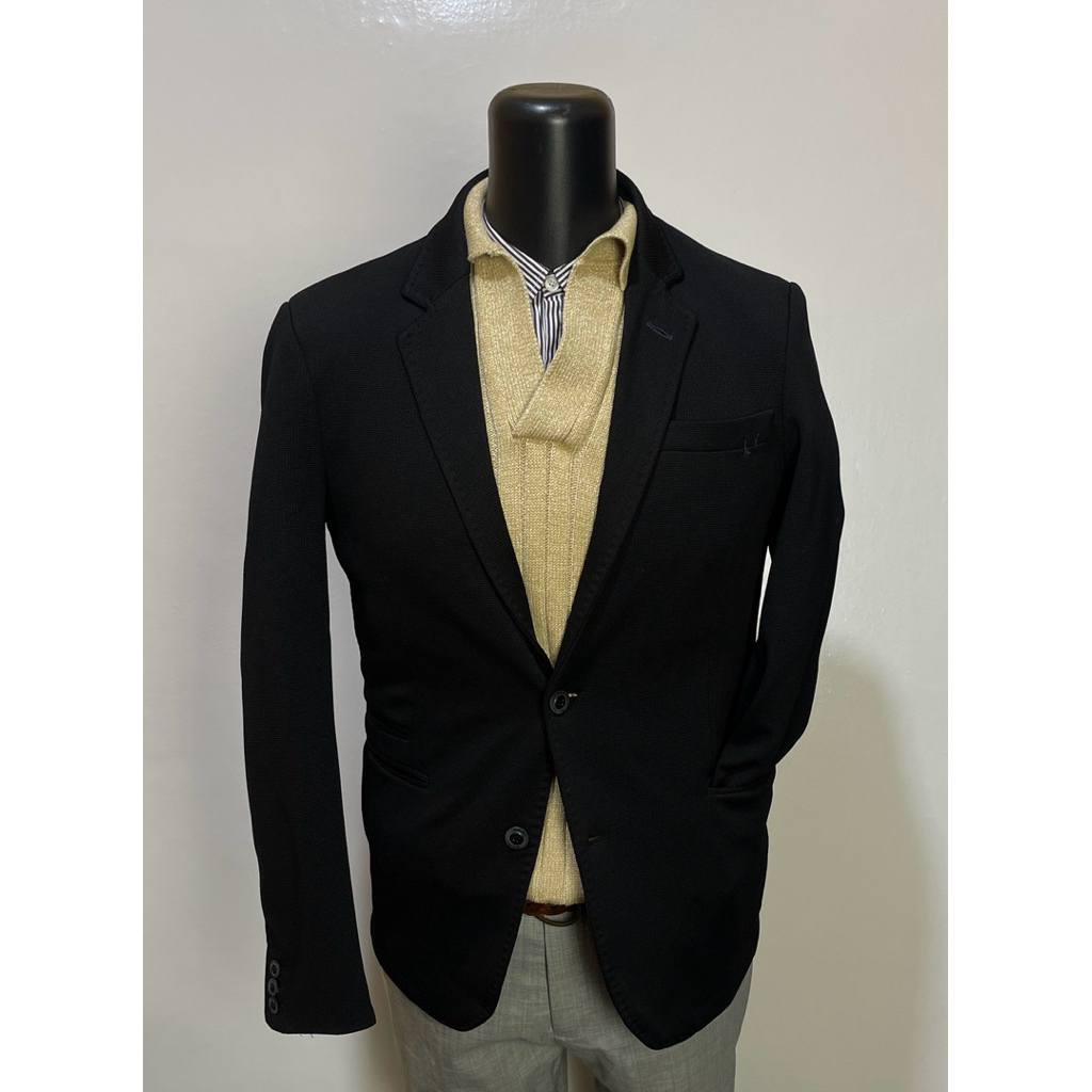 zara man blazer hitam jas casual m