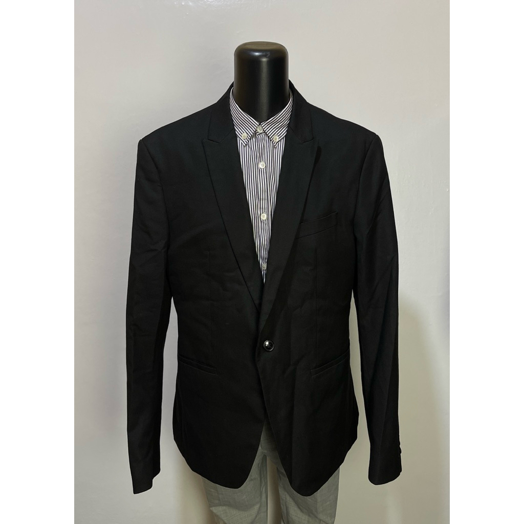 zara man blazer hitam jas casual L