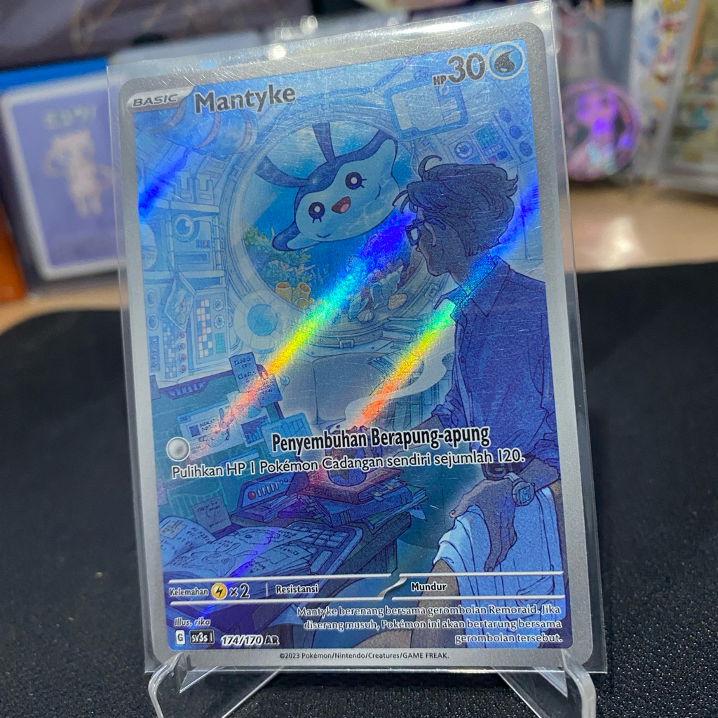 Mantyke AR 174 /170 (SV3S1) TCG Pokemon Kilau Hitam 2023 Indonesia