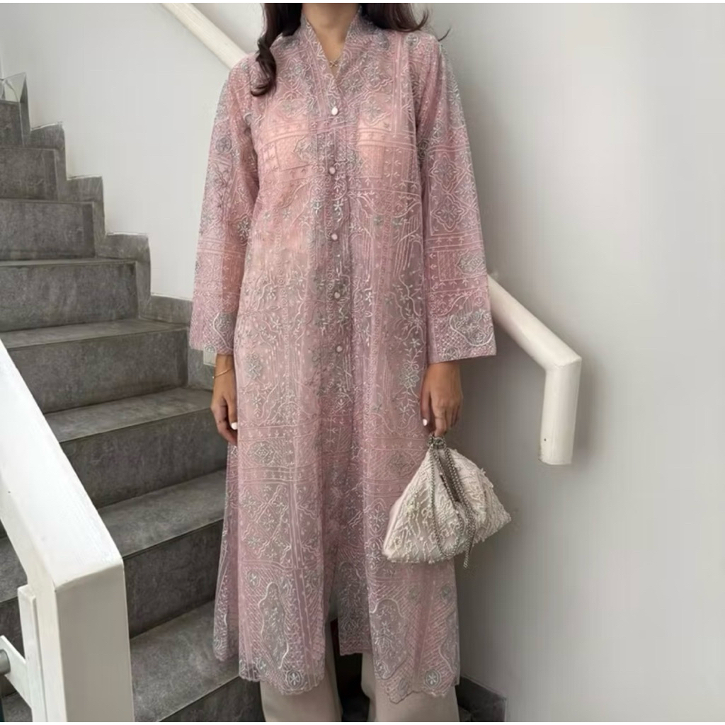 Nabo - Kaluna Etnik / Tunik Lebaran / Tunik Brokat / Tunik Bahan Tile / Pakaian Kondangan / Pakaian 