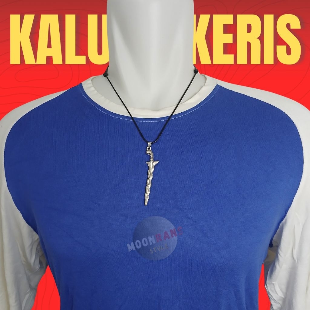 kalung keris// kalung tali hitam liontin motif keris// K21