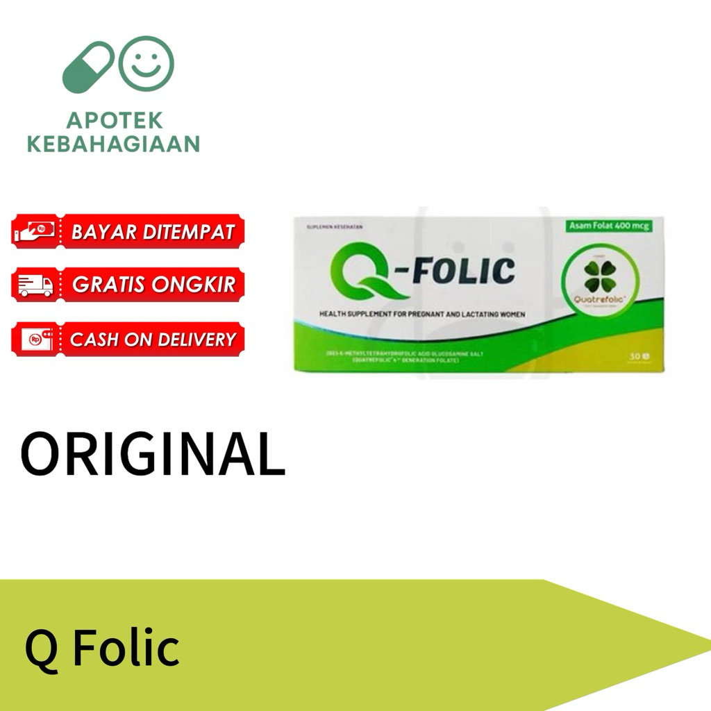 Q-Folic Q Folic Box Isi 30 Tablet Vitamin Suplemen Kehamilan