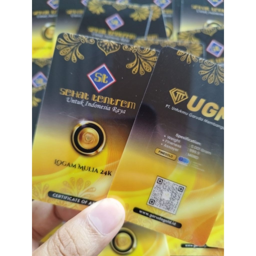 Garuda gold logo sehat tentrem emas batangan 24karat bersertifikat