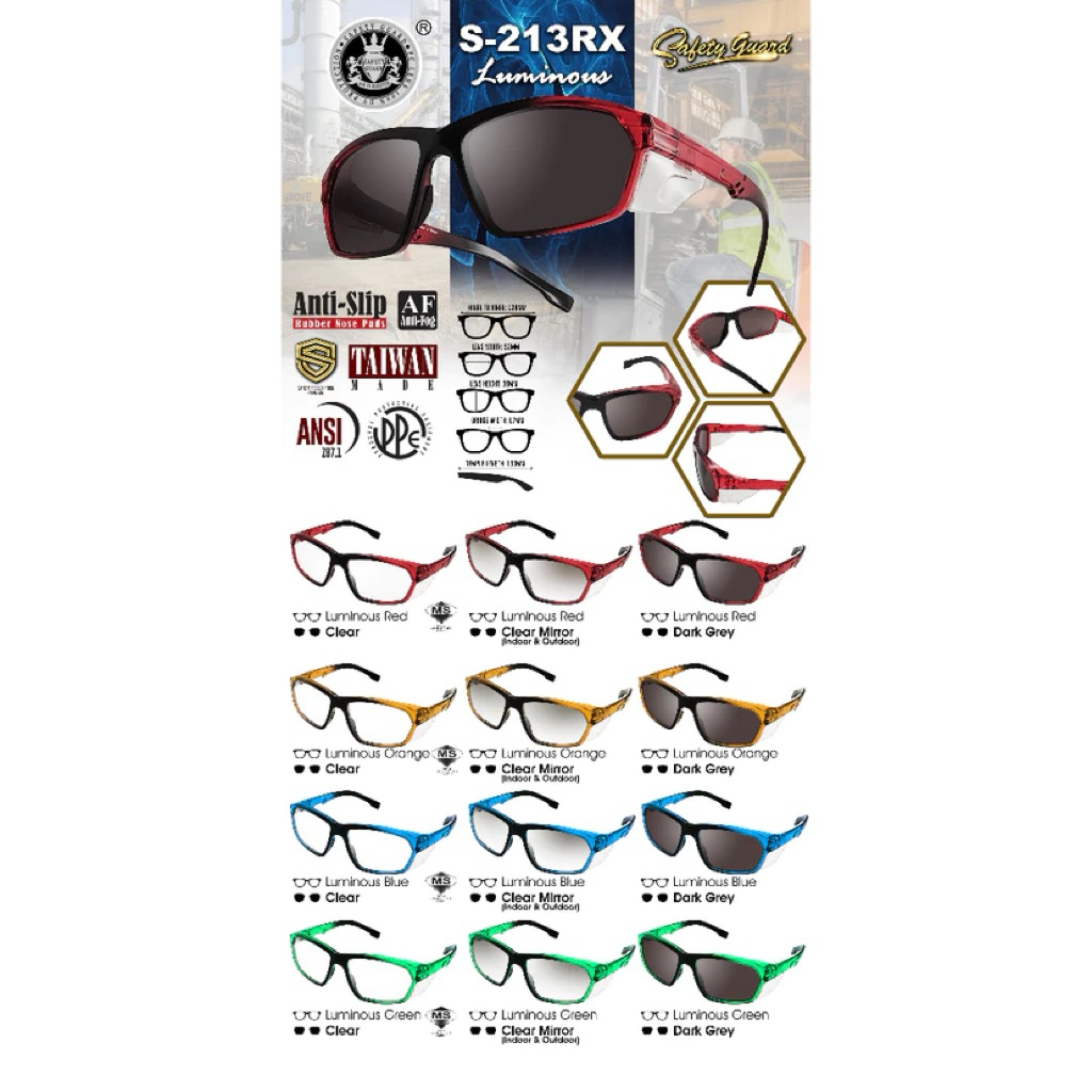 Kacamata safety guard s213RX Luminous 100% originaL