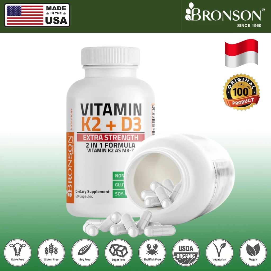 ORIGINAL -Bronson Vitamin K2 MK-7Plus D3 High Potency/Bronson EXTRA STRENGTH Vitamin K2+D3 10,000IU 