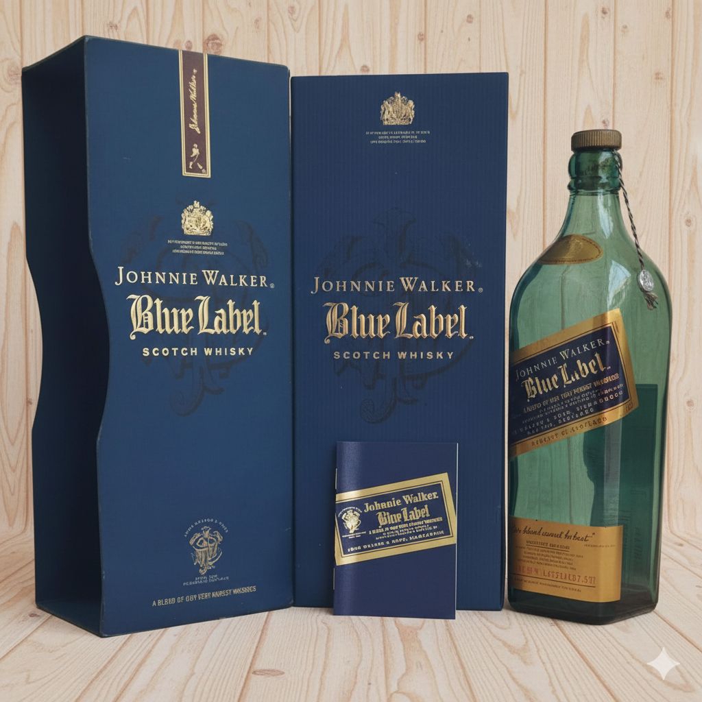 Botol Kosong JW Blue Label Old 750ml + Box