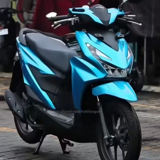 cat motor warna RELAXA BLUE  cat pu # beat delux # custom warna #  cat otomotif # cat mobil #