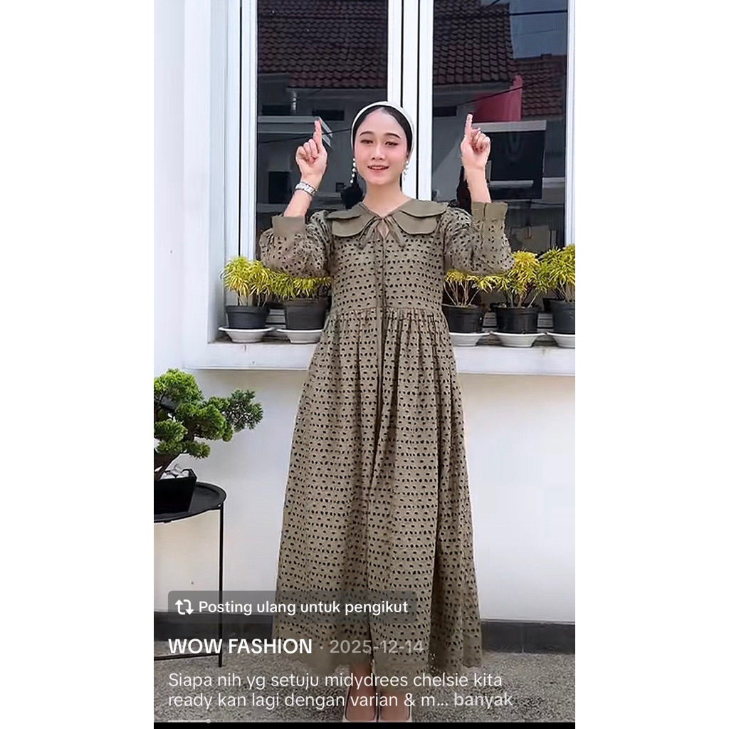 New Midi Dress katun bordir bangkok brand WOW Fashion