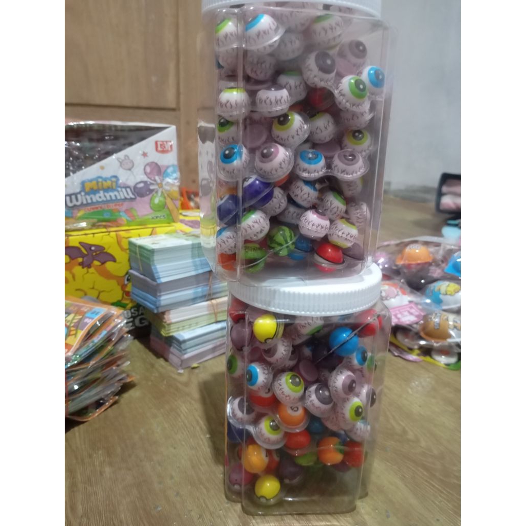 Permen Lunak Viral Mata Aneka Rasa Buah 1 Toples Isi 30 Pcs Cocok Untuk Di Jual Kembali