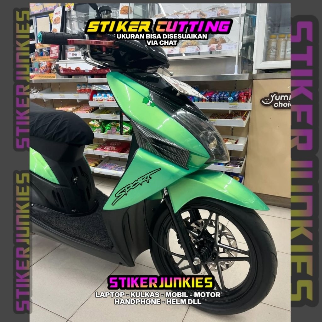 STIKER TAMENG DEPAN VARIO OLD 110 KARBU LOGO 2 STICKER CUTTING TRANSPARAN