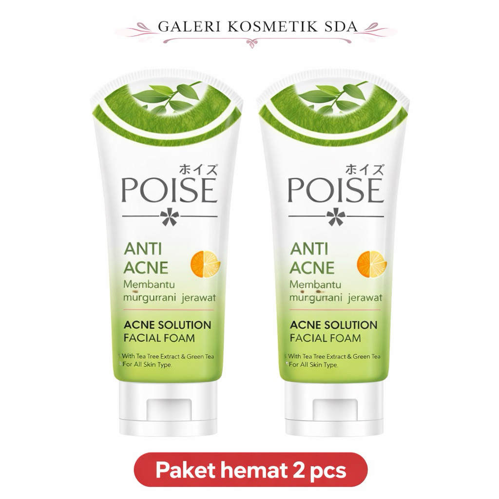 (Paket Hemat 2pcs) Sabun cuci muka Poise Facial Foam Anti Acne 100g