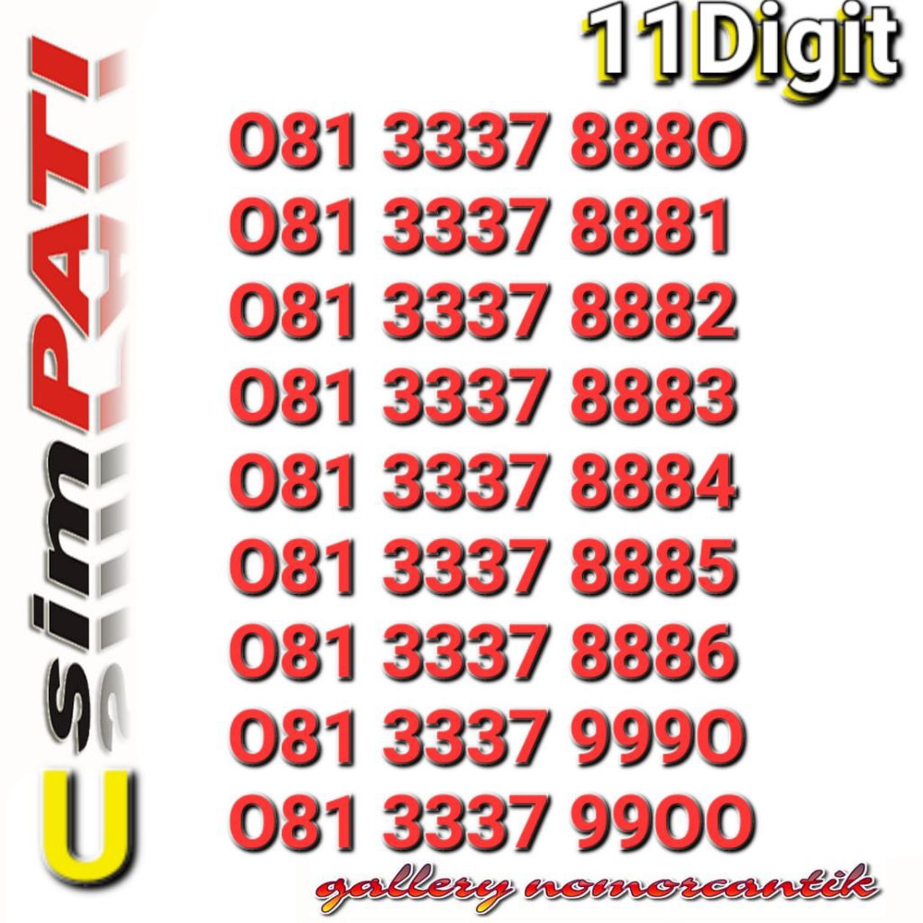 Nomor simpati 11digit 8881 8882 8883