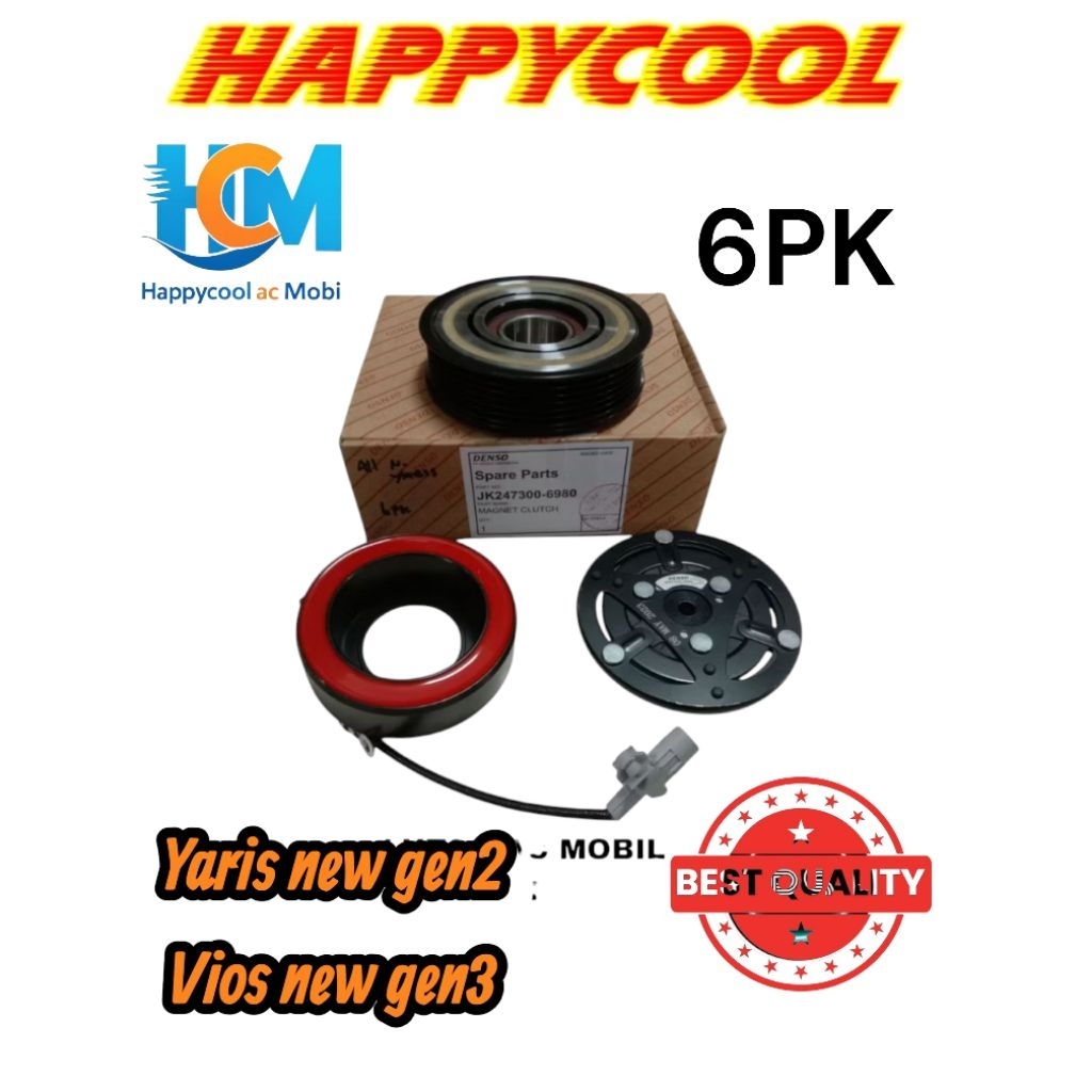 Magnet Clutch Pully set Compresor Kompresor AC Mobil Toyota Yaris all new gen 2 Vios new gen3 denso 