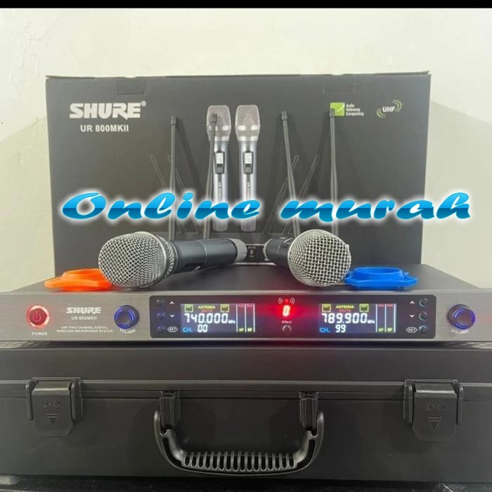 Mic Wireless Shure UR-800MKII Free Koper Box 2buah Mic Pegang/Handheld
