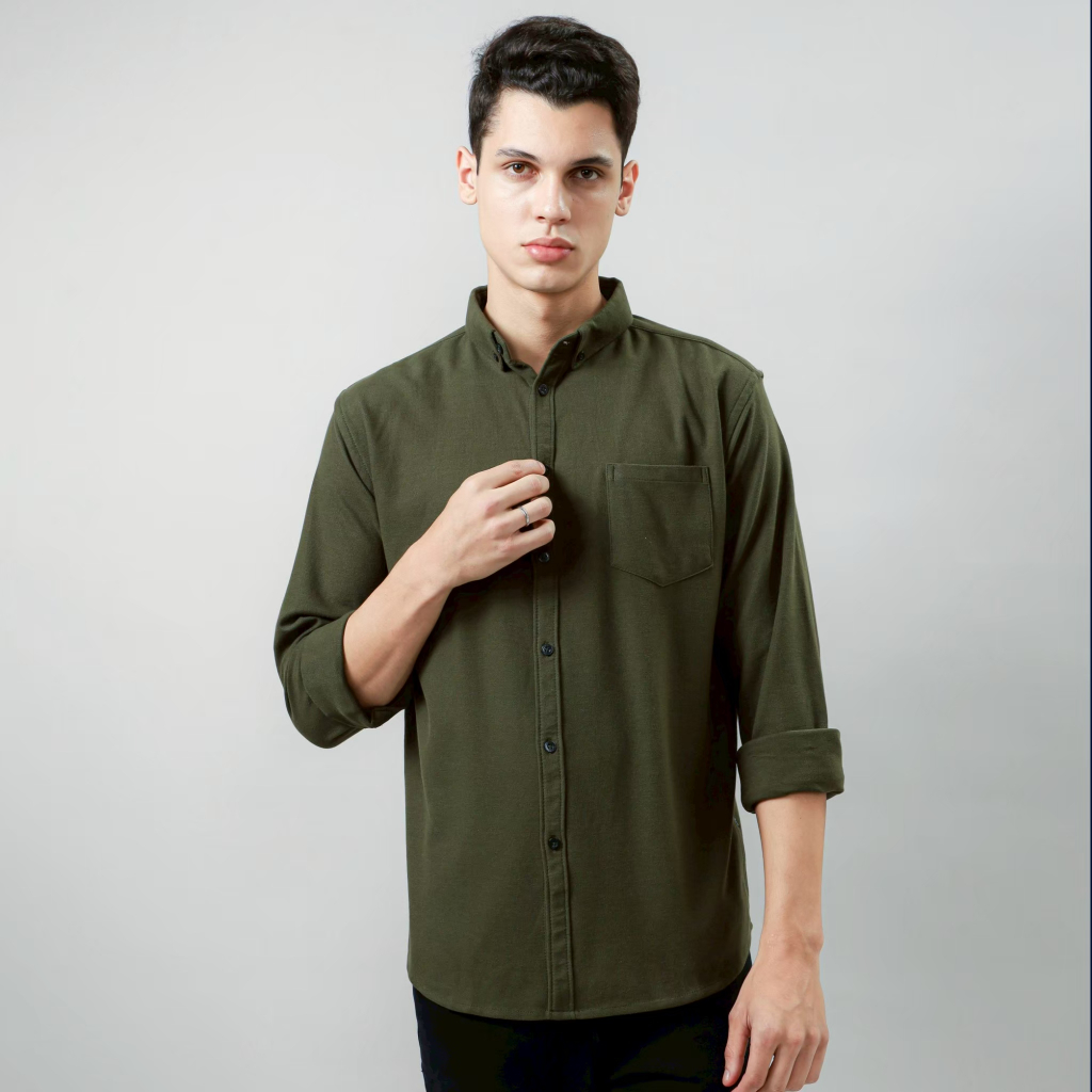 Kemeja pria Lengan Panjang / Baju kemeja pria / kualitas tinggi panjang kasual kemeja pria cotton pi