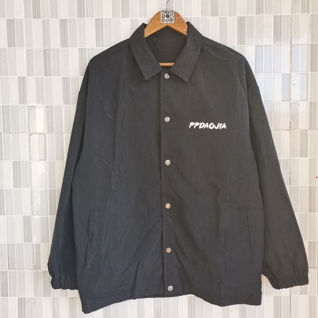 A297. WORK JAKET WARNA HITAM SIZE L PRELOVED