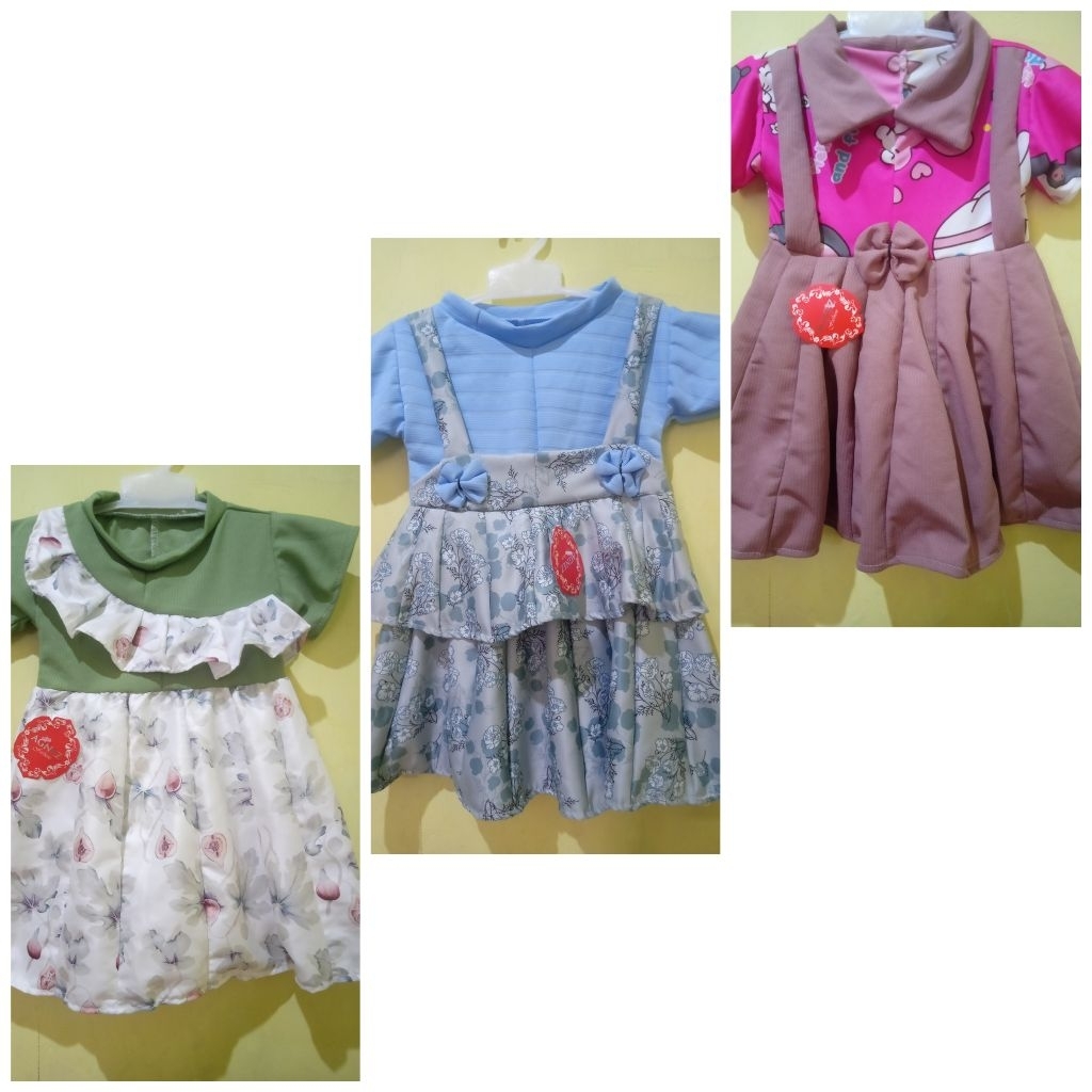 NEW DRESS/ATASAN Anak Perempuan Usia 1-2th bb max 12kg