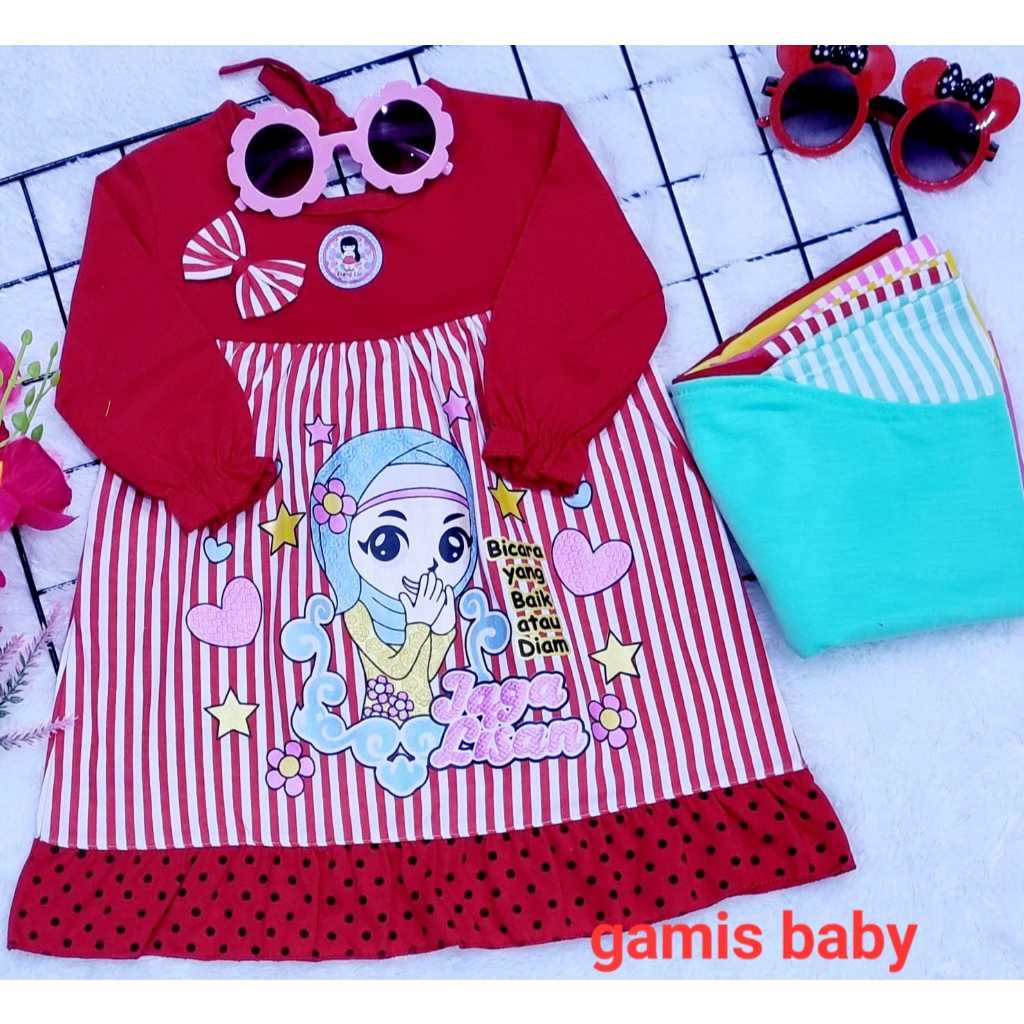 Baju Anak Gamis terbaru Baju gamis bayi perempuan Setelan baju muslim anak perempuan Baju muslim bay