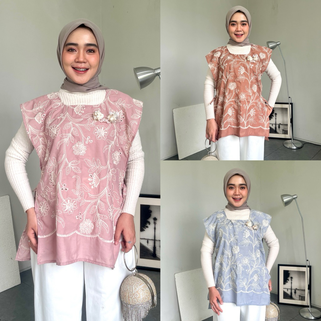Alisha Outer - outer bordir - outer lebaran - outer kondangan - outer kerja - outer kekinian - outer