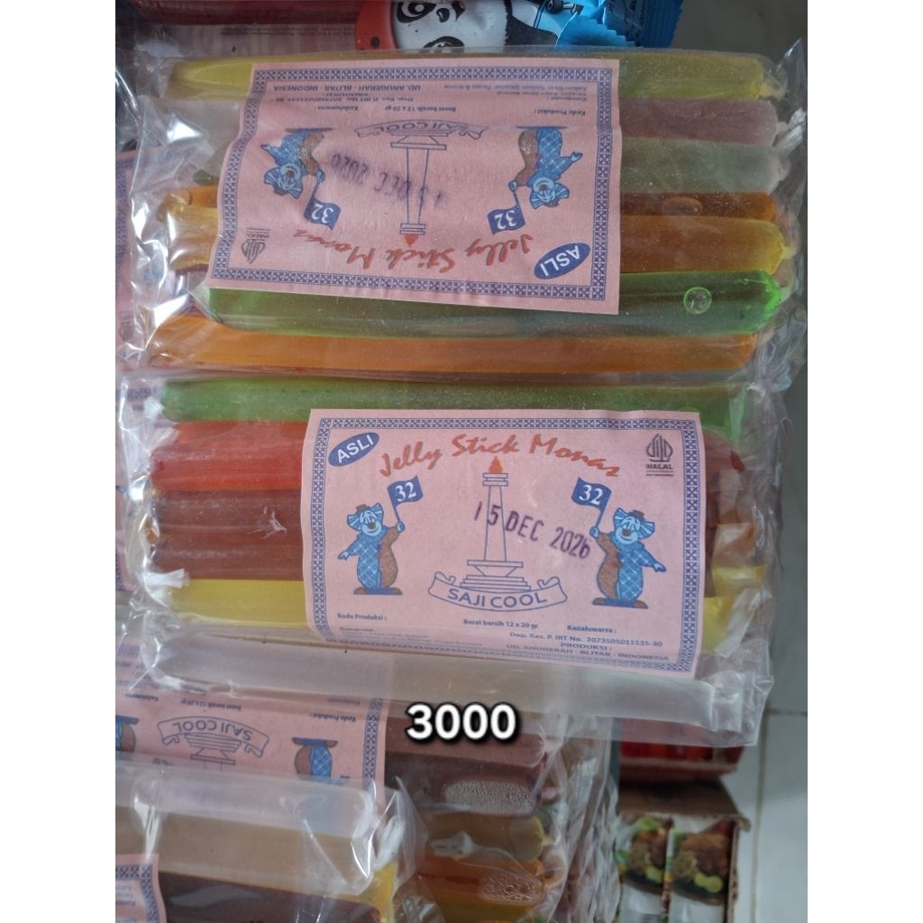 Jelly/Puding Jadul, Noestalgia Jajanan dulu. Jelly Monas, Jelly Buah, Yogu, Big Jelly Stik