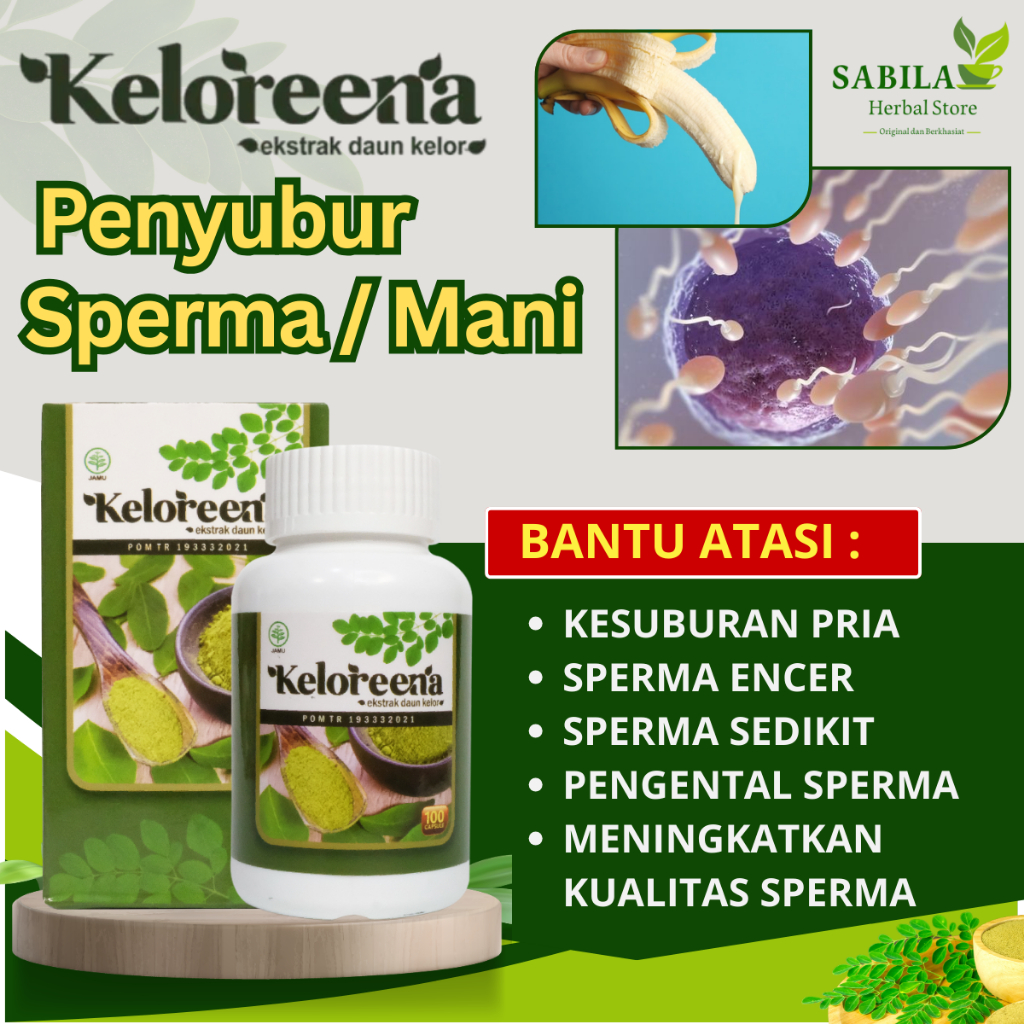 Keloreena Penyubur Sperma, Sperma Encer, Pengental Sperma, Azoospermia, Air Mani Encer BPOM & HALAL 