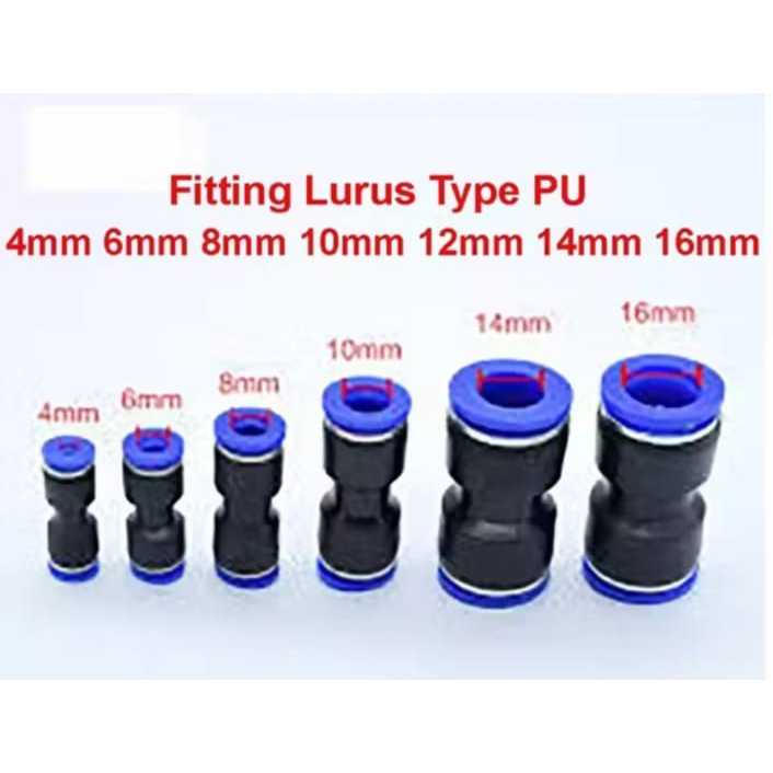Fitting Pneumatic lurus Tee Y elbow 46810121416 mm PU PE PY PV Slip Lock MPE MPY MPU L 1/8” konektor