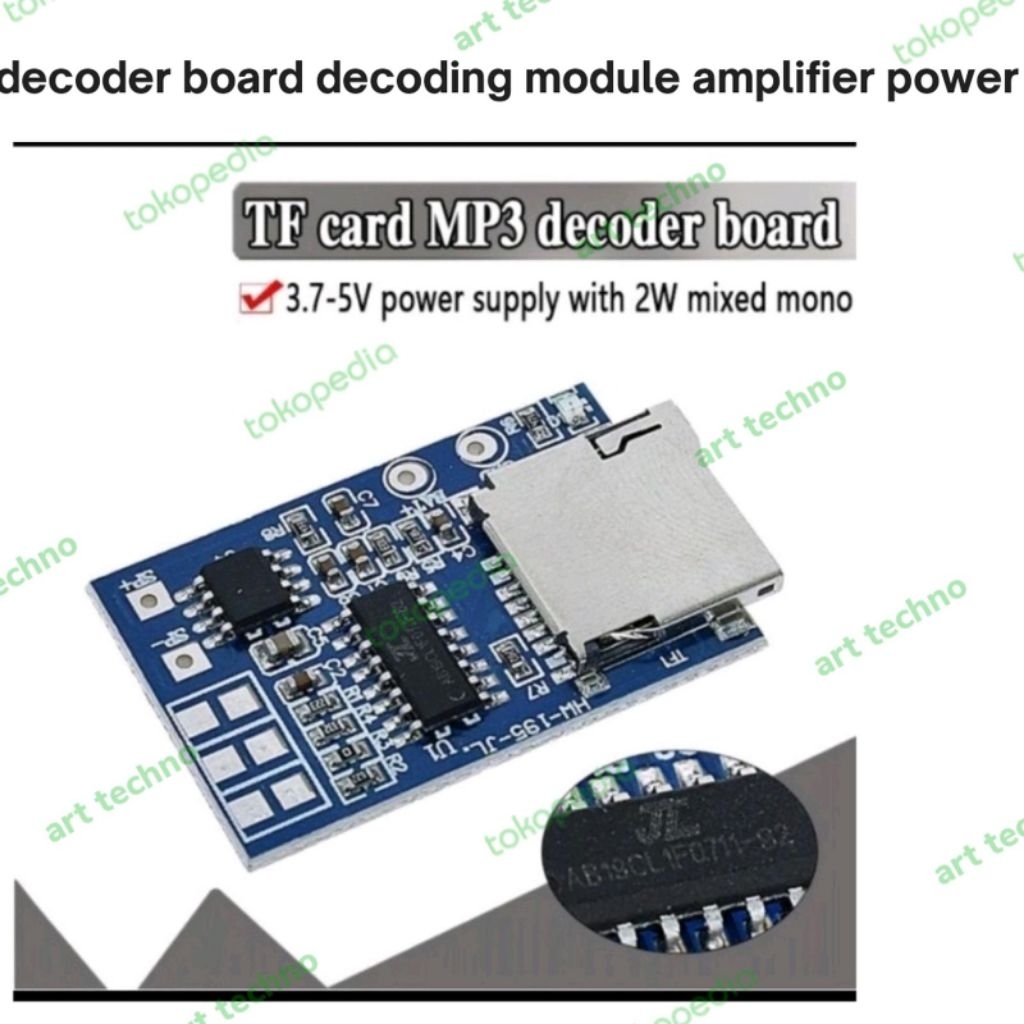 *JL* TF card MP3 decoder board power module amplifier 3.75V 2W Module