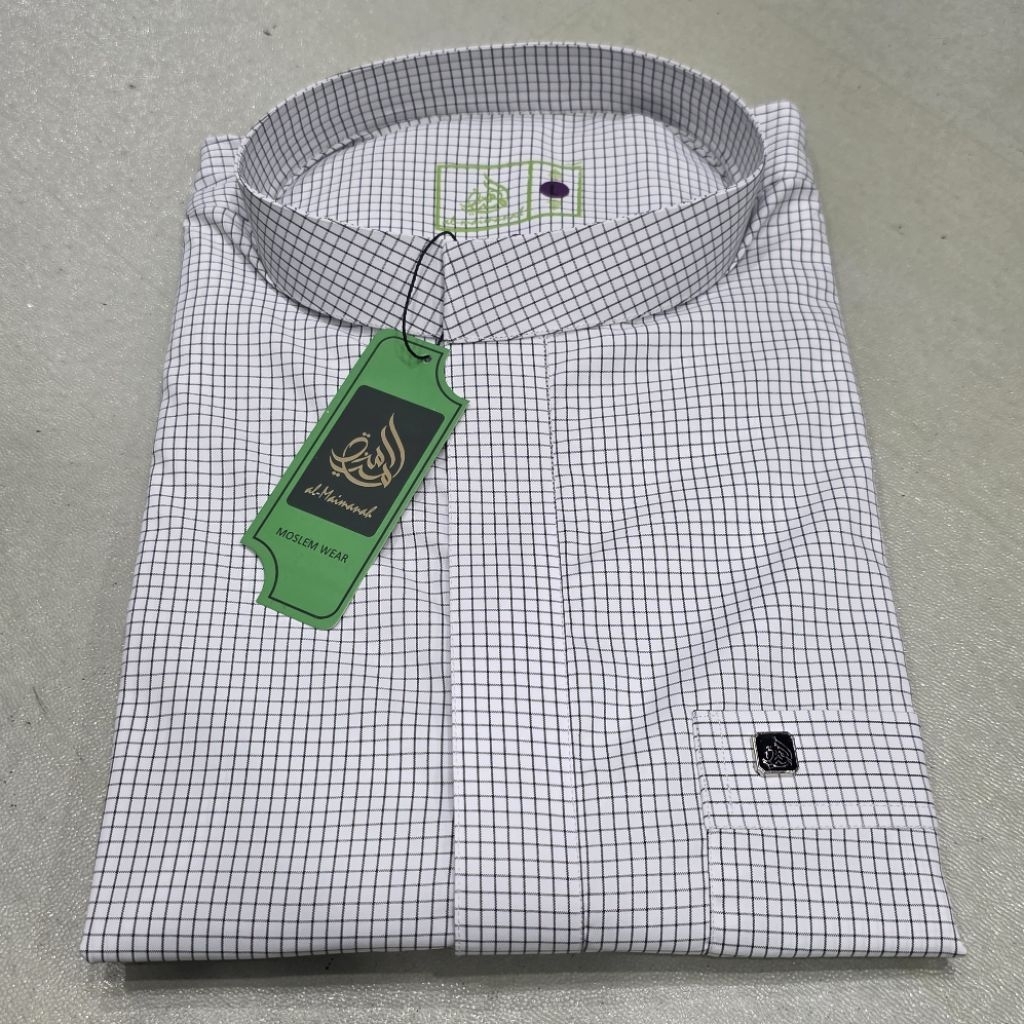 Koko Salur lengan panjang Koko Pria Dewasa Motif salur koko haibah/Melayu/Semi gamis/ Moslem wear Ar