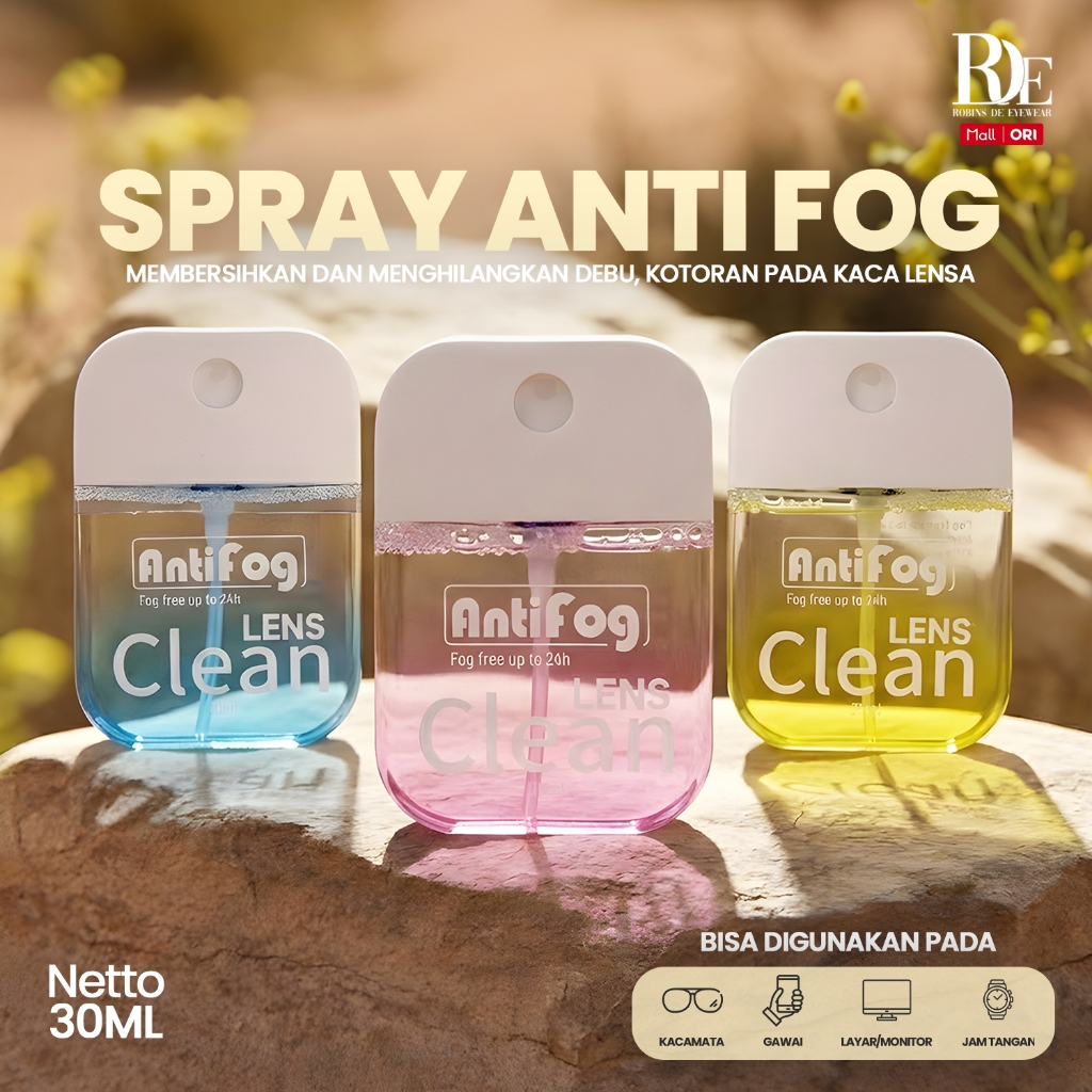 Robins Spray Anti Fog Pembersih Lensa dan Layar Gadget Serbaguna Anti Embun 30 ML