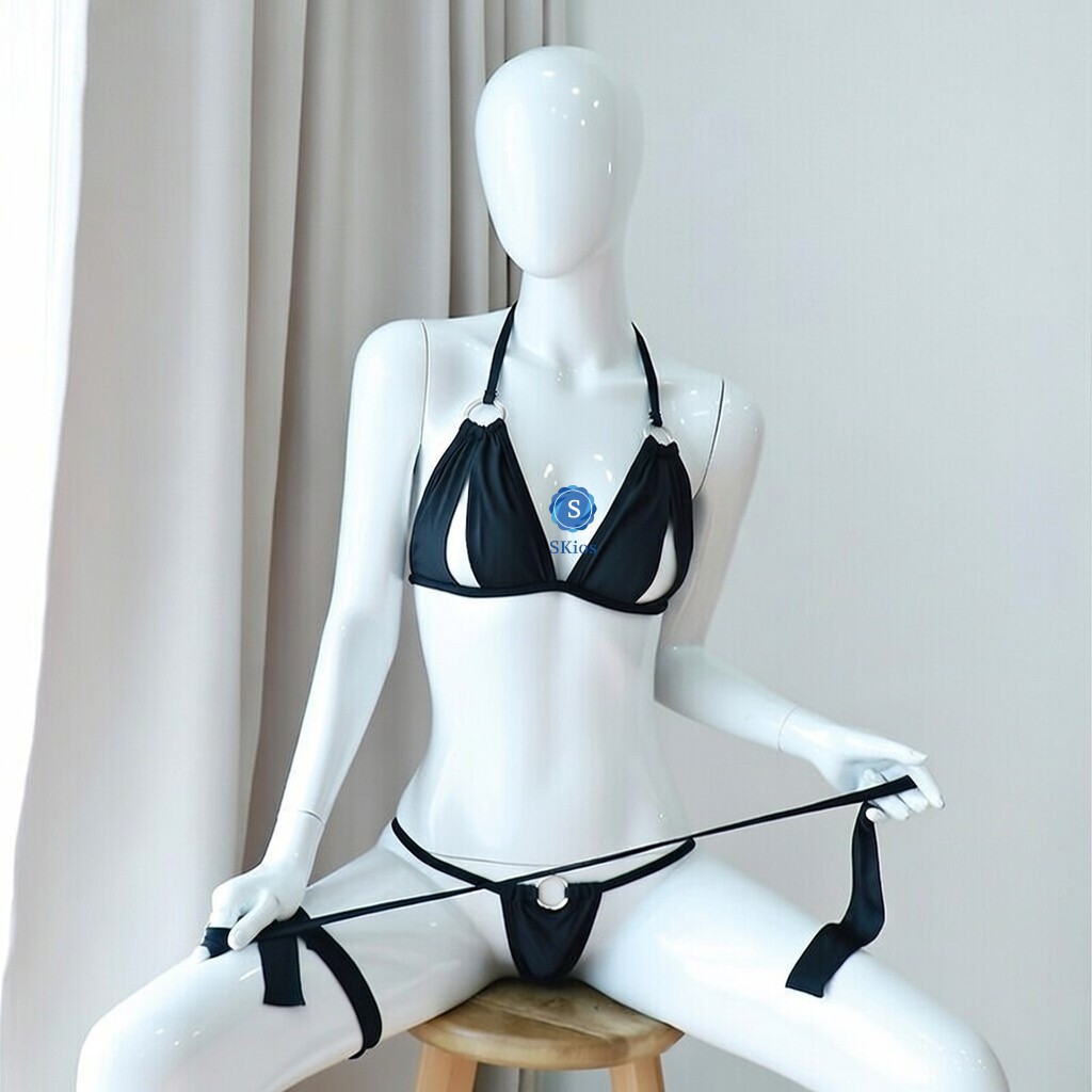 Lingerie Set Bikini With Leg Strap dengan Tali Penutup dan Pengikat L505
