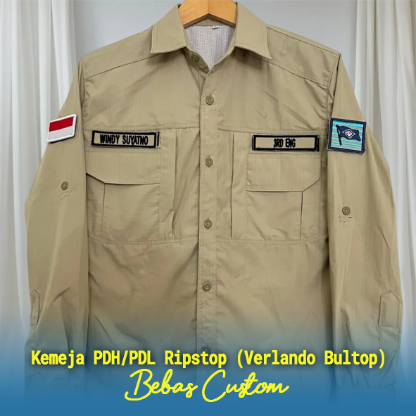 Kemeja PDH/PDL Ripstop (Verlando Bultop) Bordir Custom, Kemeja PDH/PDL Ripstop (Verlando Bultop) Bor