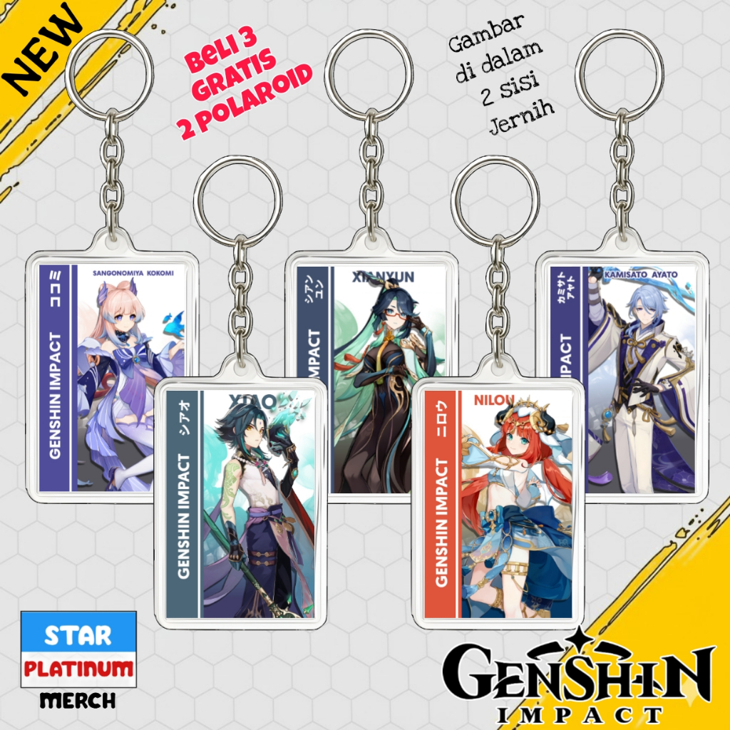 Gantungan Kunci Genshin Impact - Keychain Genshin Impact - Ganci Anime Game - Gantungan Kunci Xiao -