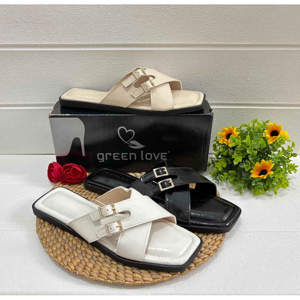 SLIPPERS GREEN LOVE