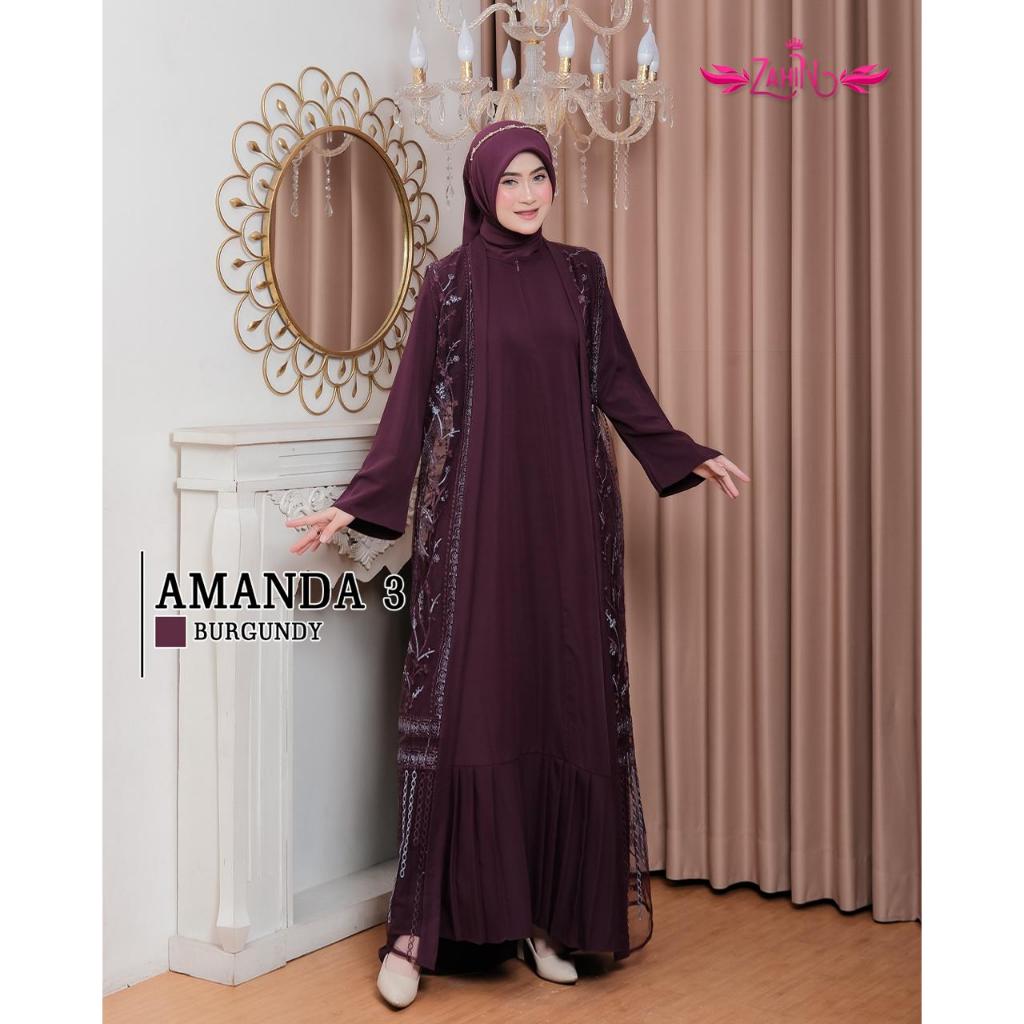 Gamis Set Outer Brukat Busui – Amanda Outer by Zahin Collection Gamis Lebaran Wanita Premium-Gamis O