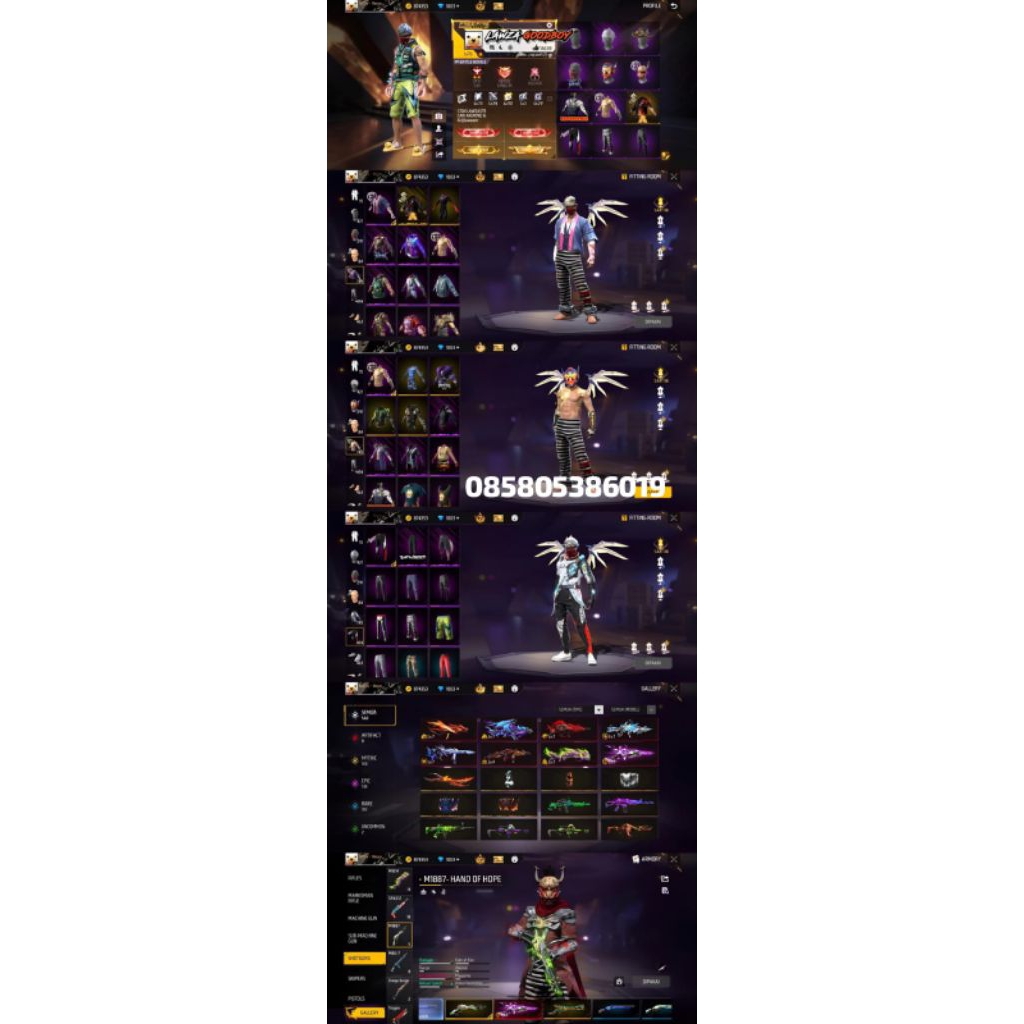 Ready akun ff tas sayap celana penjara on season 1 on SG 5 rasa